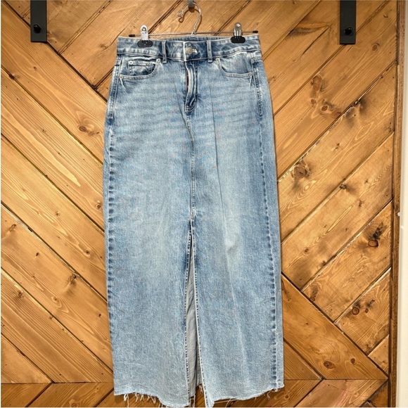 Reitmans Dresses & Skirts - Reitmans Light Blue Denim Maxi Skirt with Front Slit